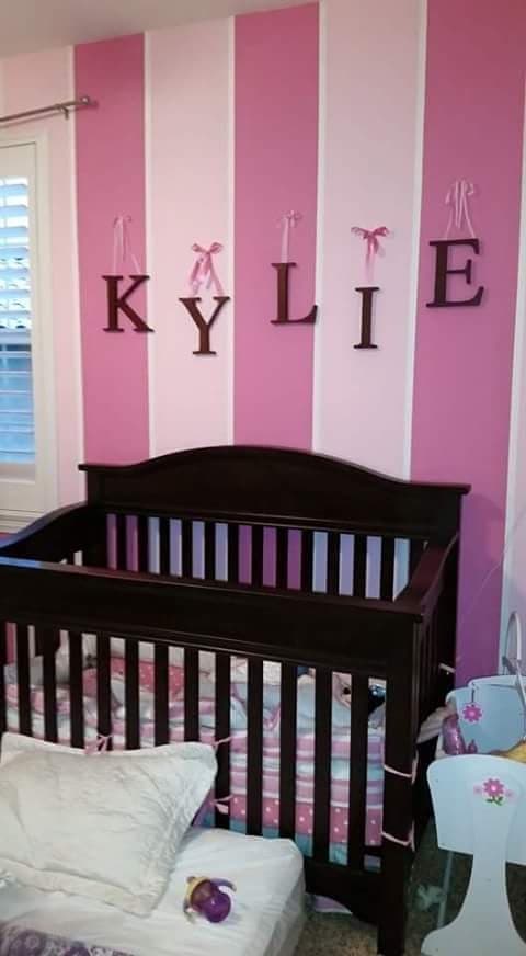 picture of a newly painted living room with striped vertical colors
